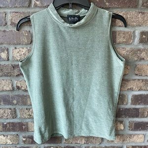 Vintage Green Mock Neck tank.